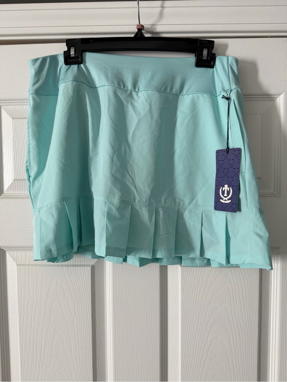 Tee Time Authentic Golf Wear Light Blue Pleated Athletic Skort